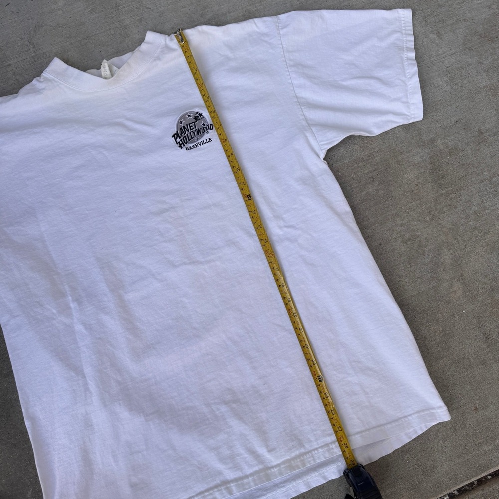 Vintage Planet Hollywood Nashville T-Shirt Mens XL White 90s Single Stitch USA - Picture 5 of 6